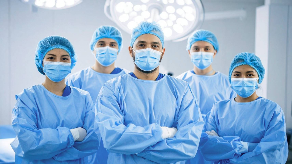 Profesionales de la salud utilizando equipos médicos en entorno hospitalario