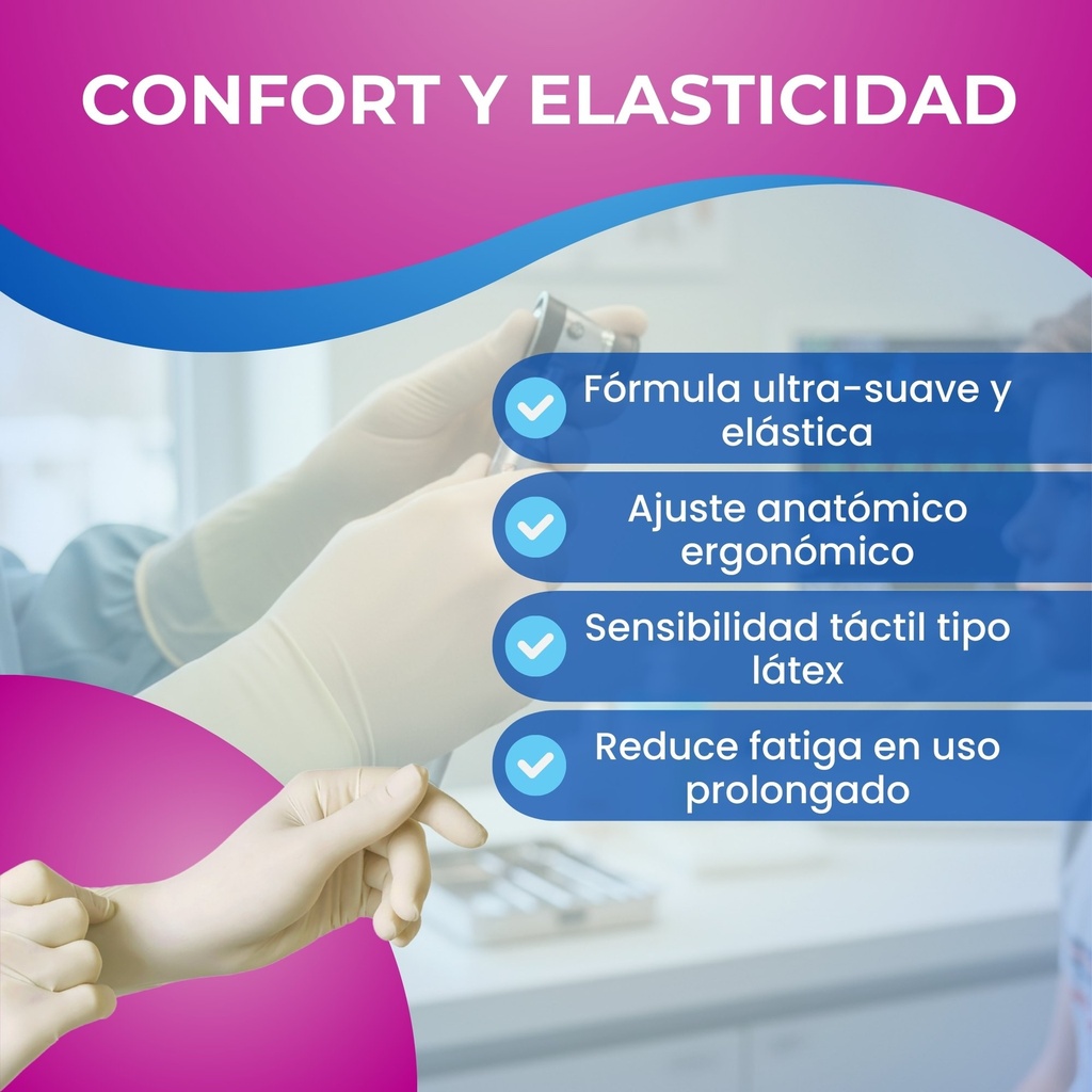 Guantes médicos desechables de nitrilo sin látex