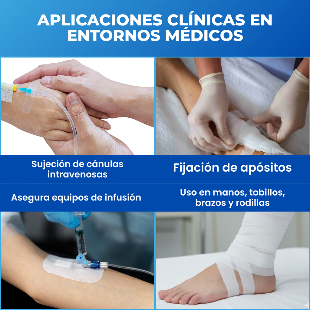 esparadrapo base de seda para fijación de cánulas intravenosas