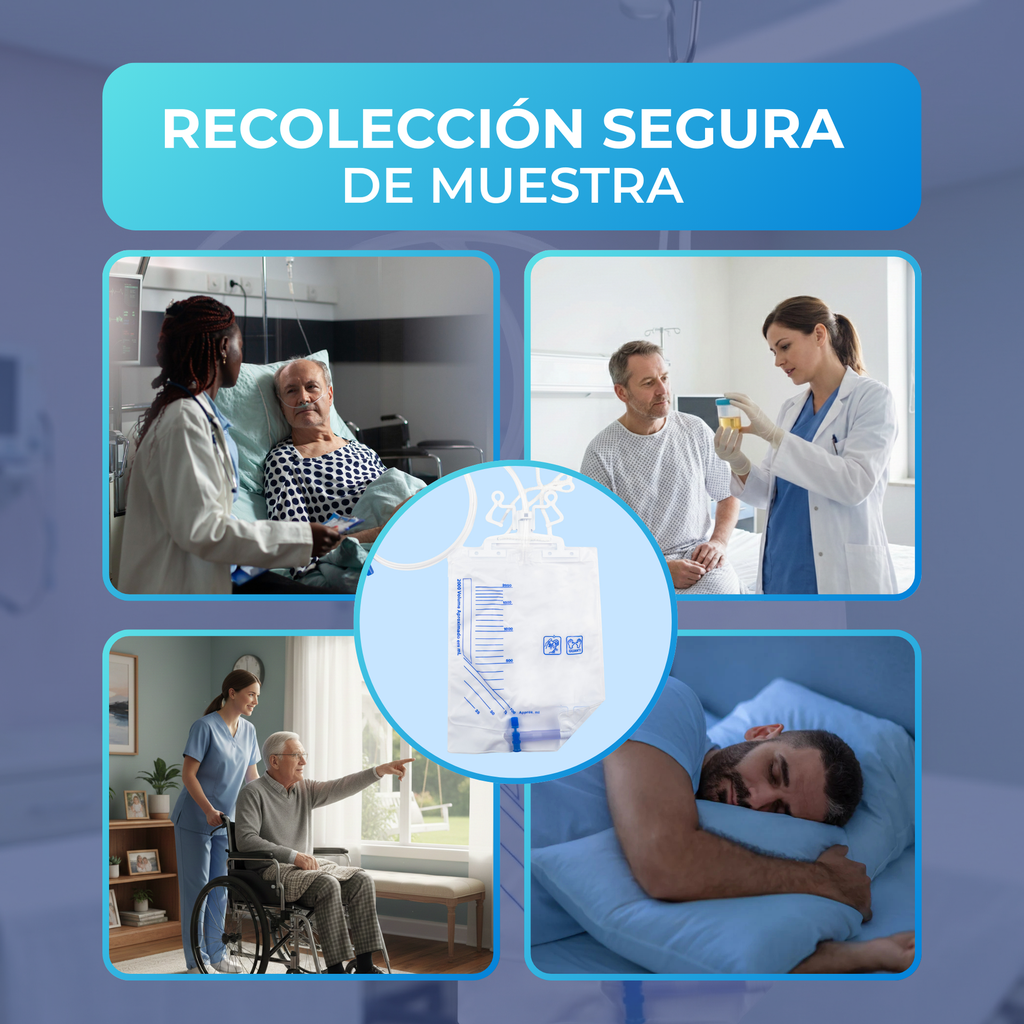 Sistema recolector de orina para sondas urinarias adultos