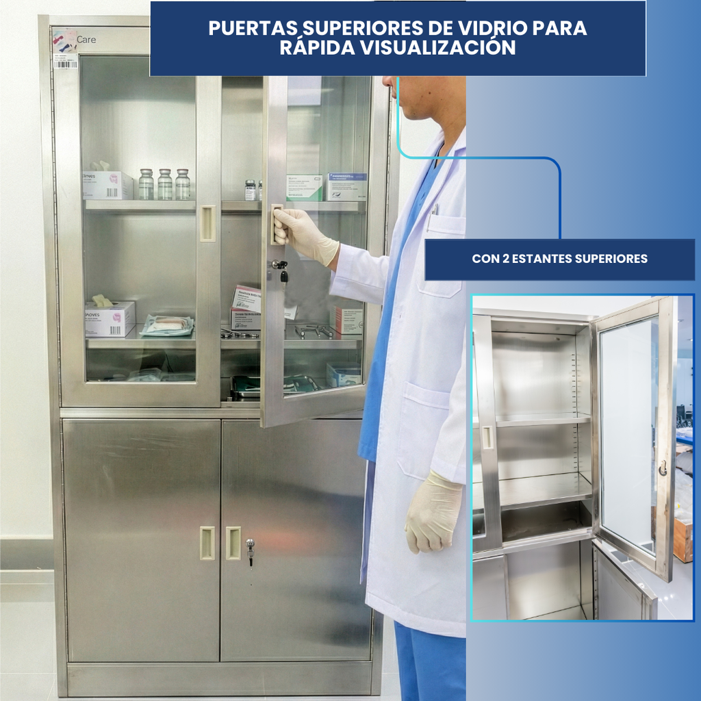 vitrina hospitalaria para almacenamiento médico