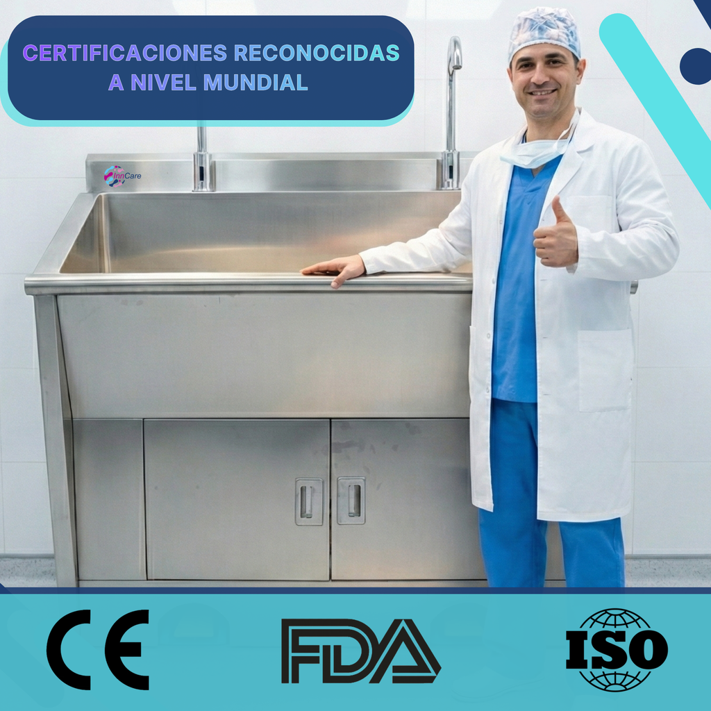 lavamanos hospitalario doble para salas de cirugía