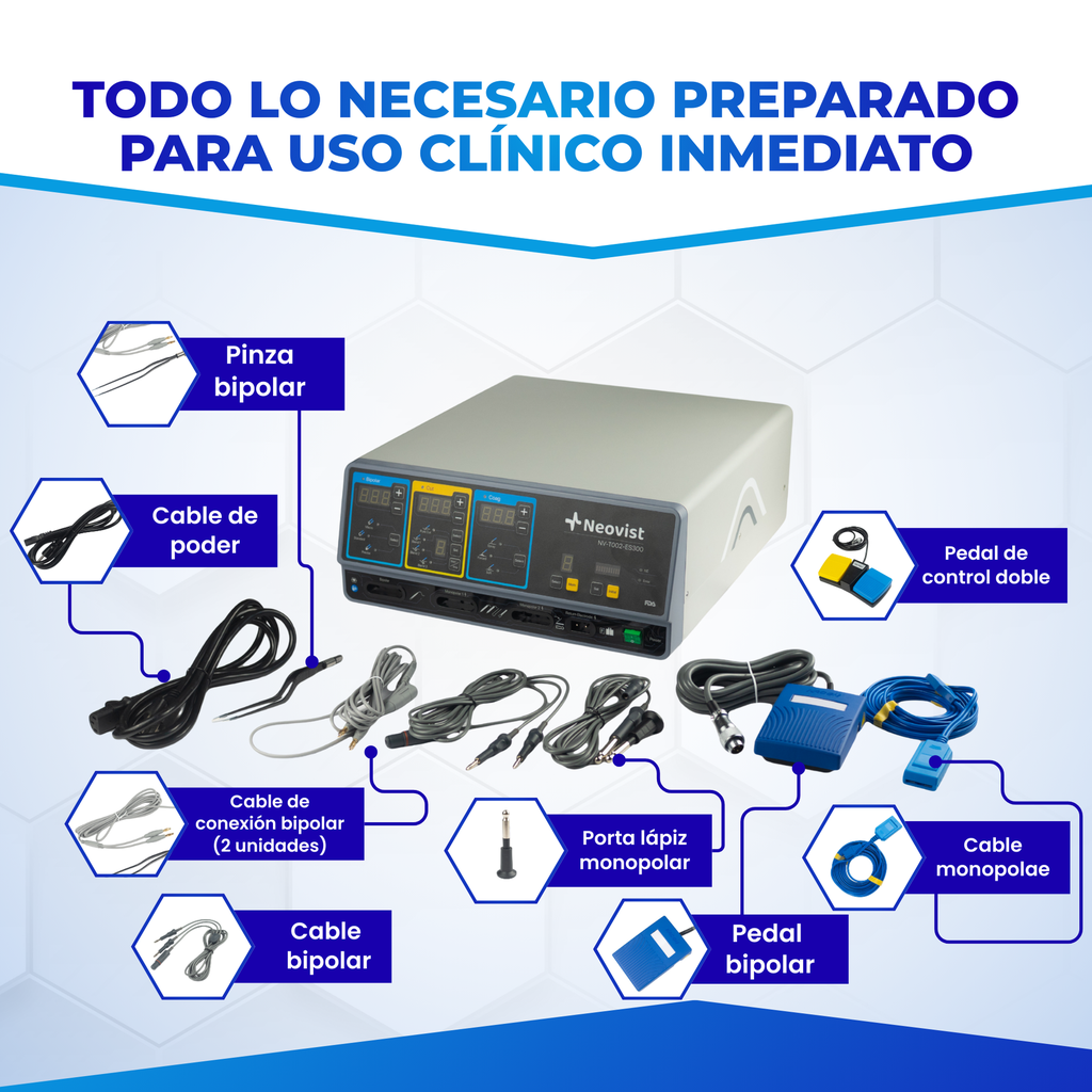 Electrobisturí de alta frecuencia para cirugía ambulatoria y hospitalaria.