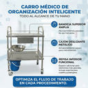 carrito médico de acero inoxidable hospital