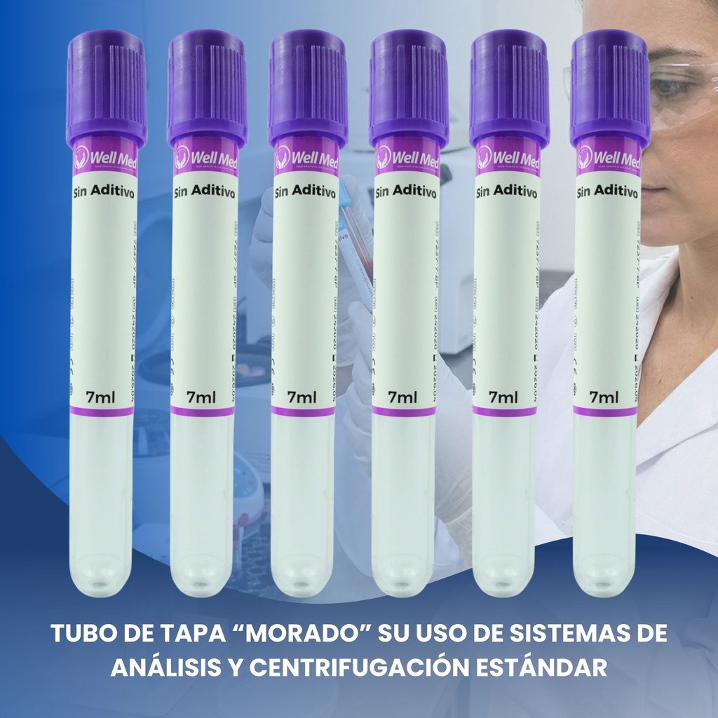 tubo de extracción de sangre morado