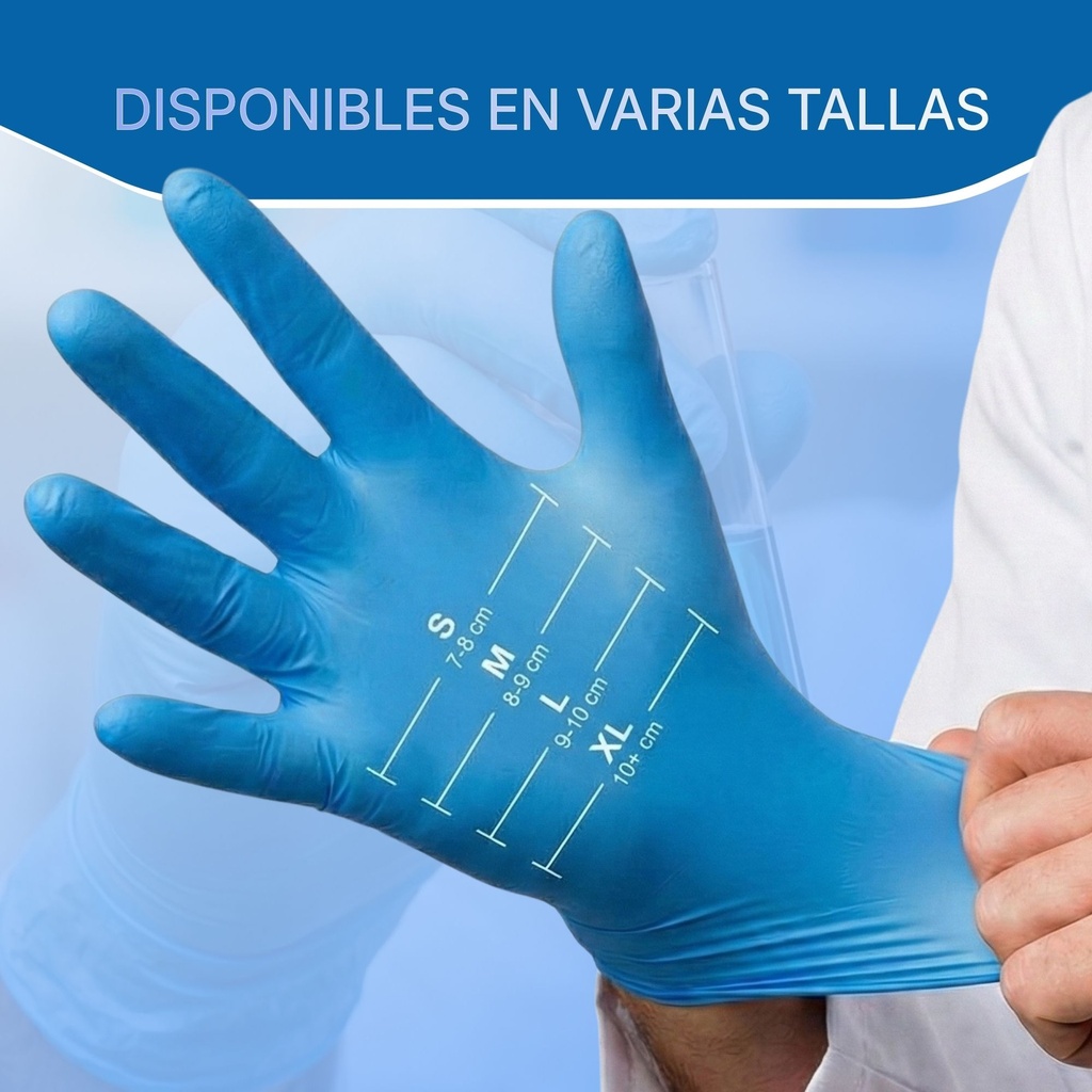guantes desechables nitrilo azul