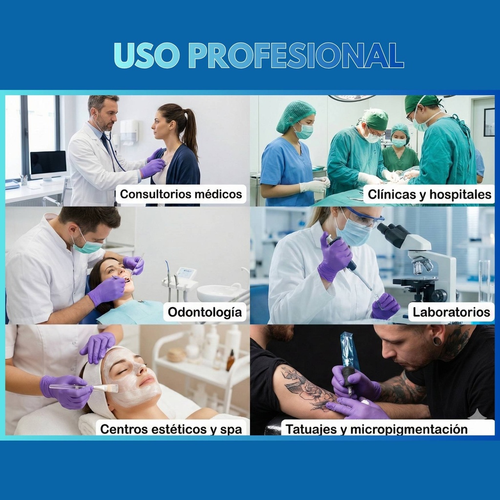 Guantes nitrilo azul con alta sensibilidad táctil y agarre profesional