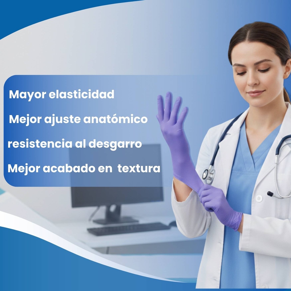 guantes nitrilo azul premium