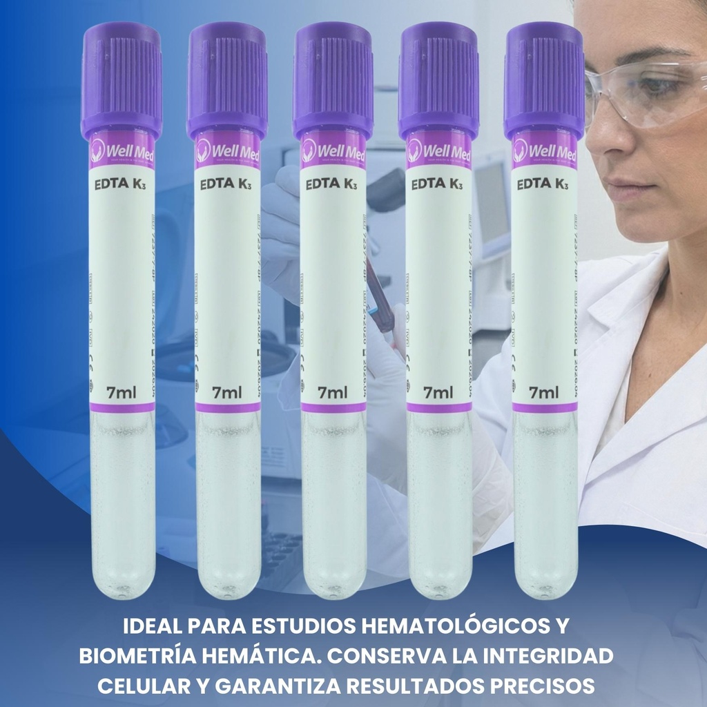 tubo para análisis clínico 7ml