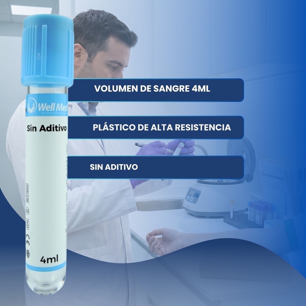 tubo de extracción azul 4ml