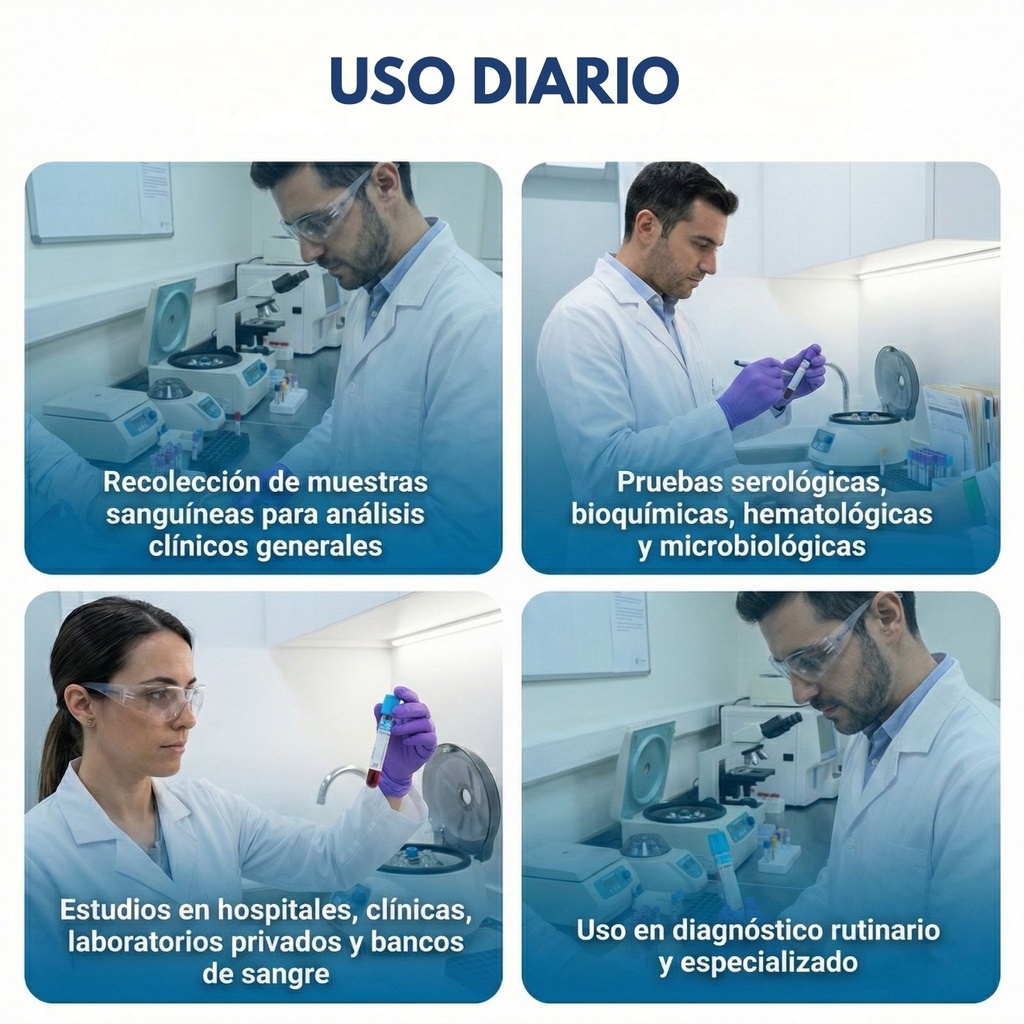 tubo azul para laboratorio