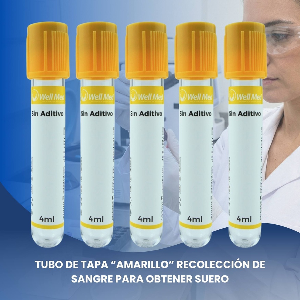 tubo amarillo para sacar sangre