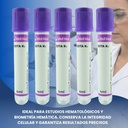 tubo morado para sacar sangre