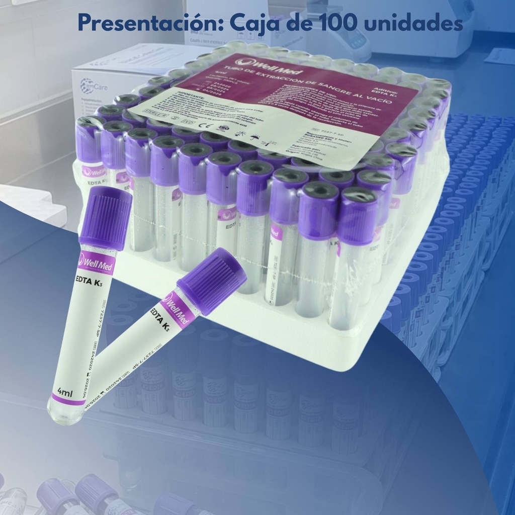 tubo de sangre tapa morada