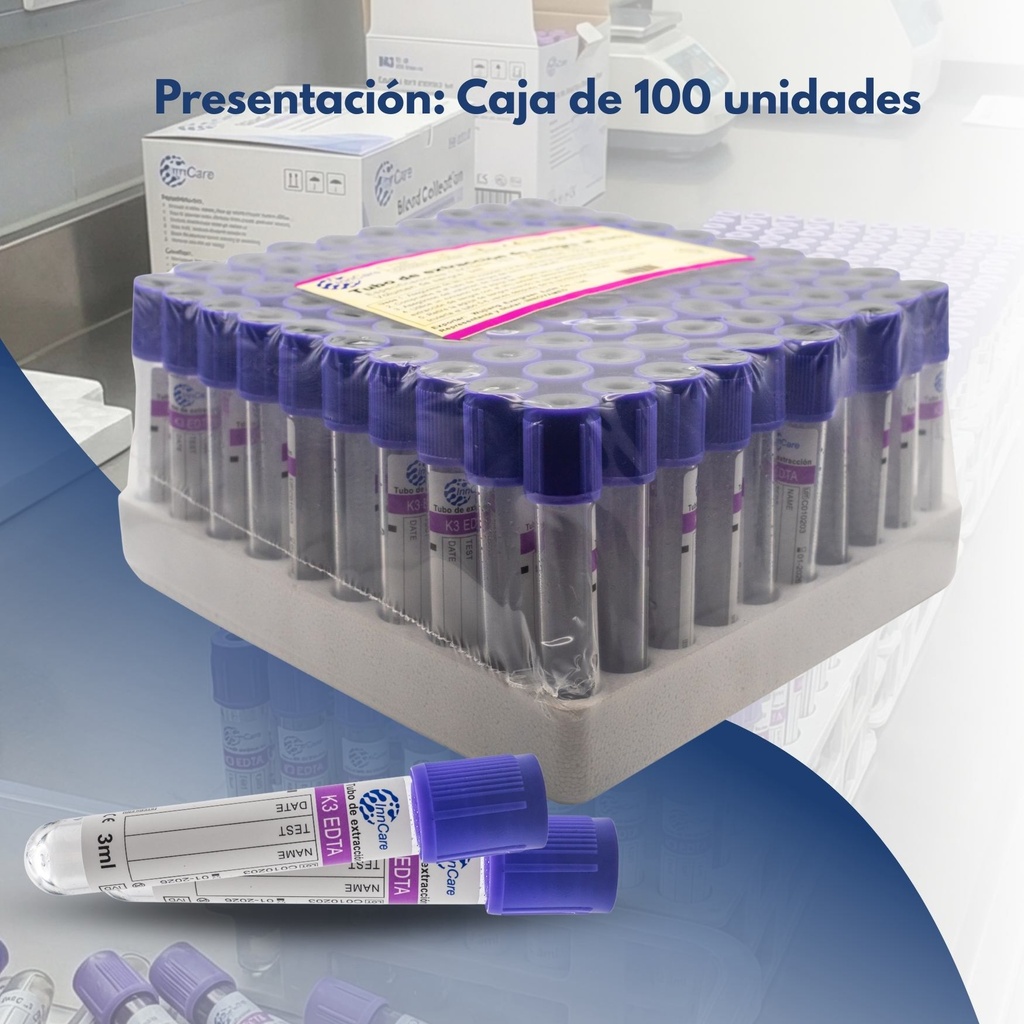 tubo anticoagulante EDTA 3ml