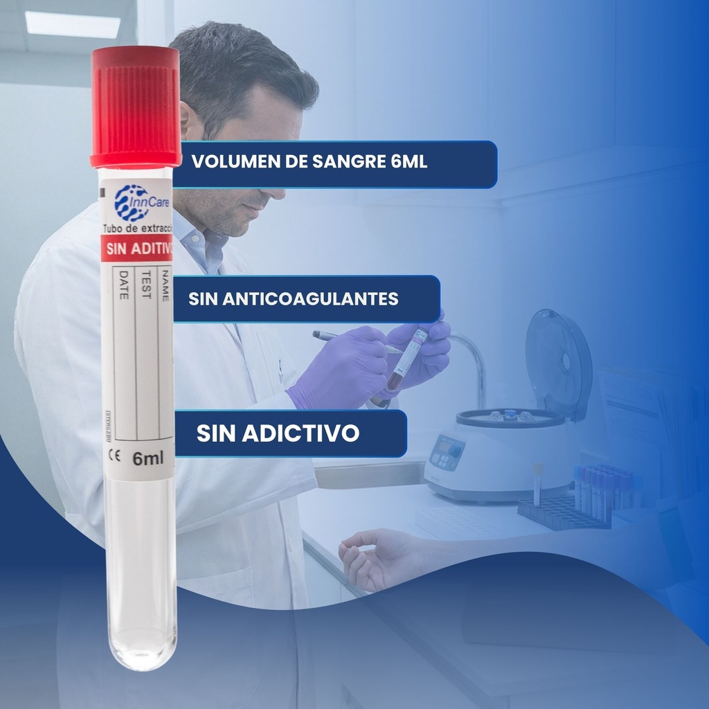 tubo de extracción rojo 6ml