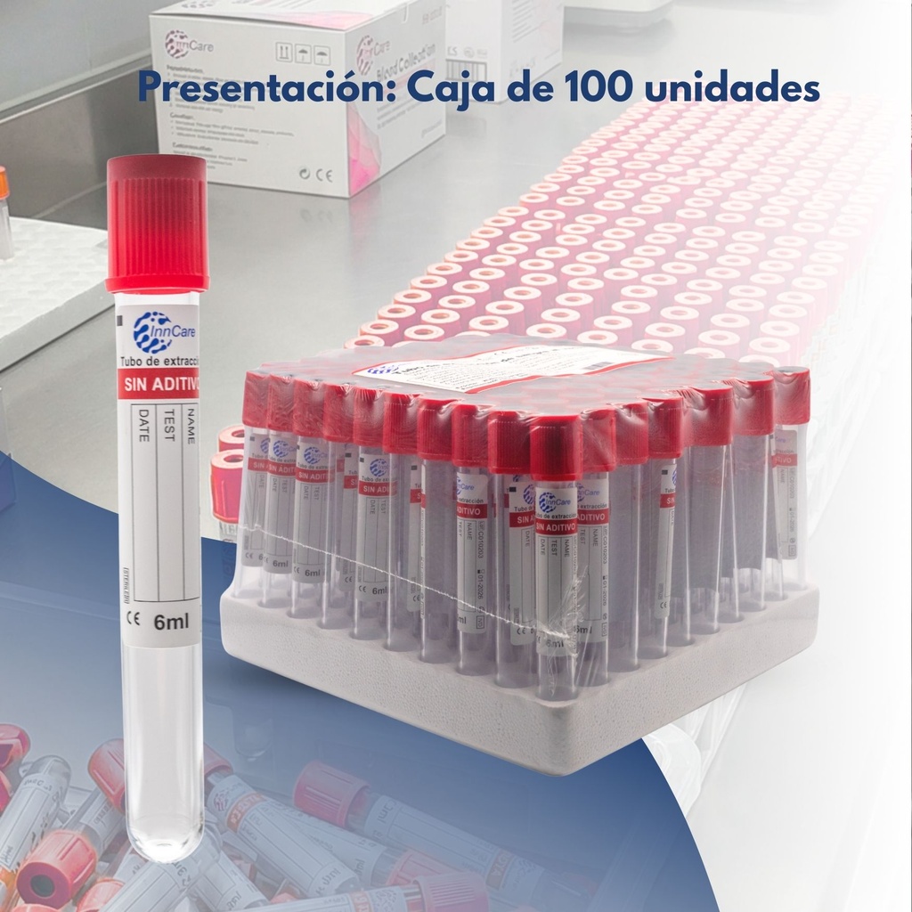tubo rojo para análisis de sangre