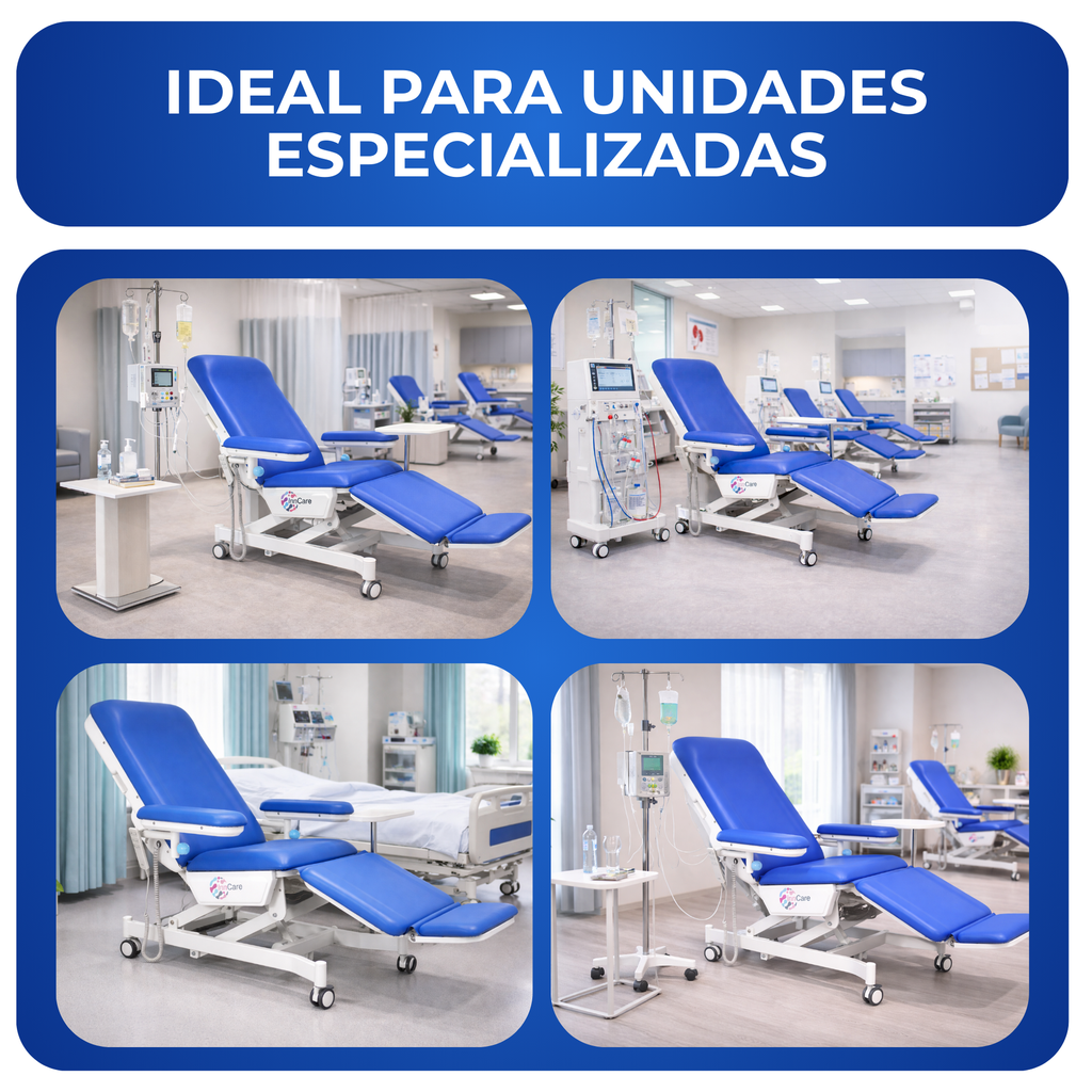 Sillón médico ergonómico para tratamientos renales de larga duración