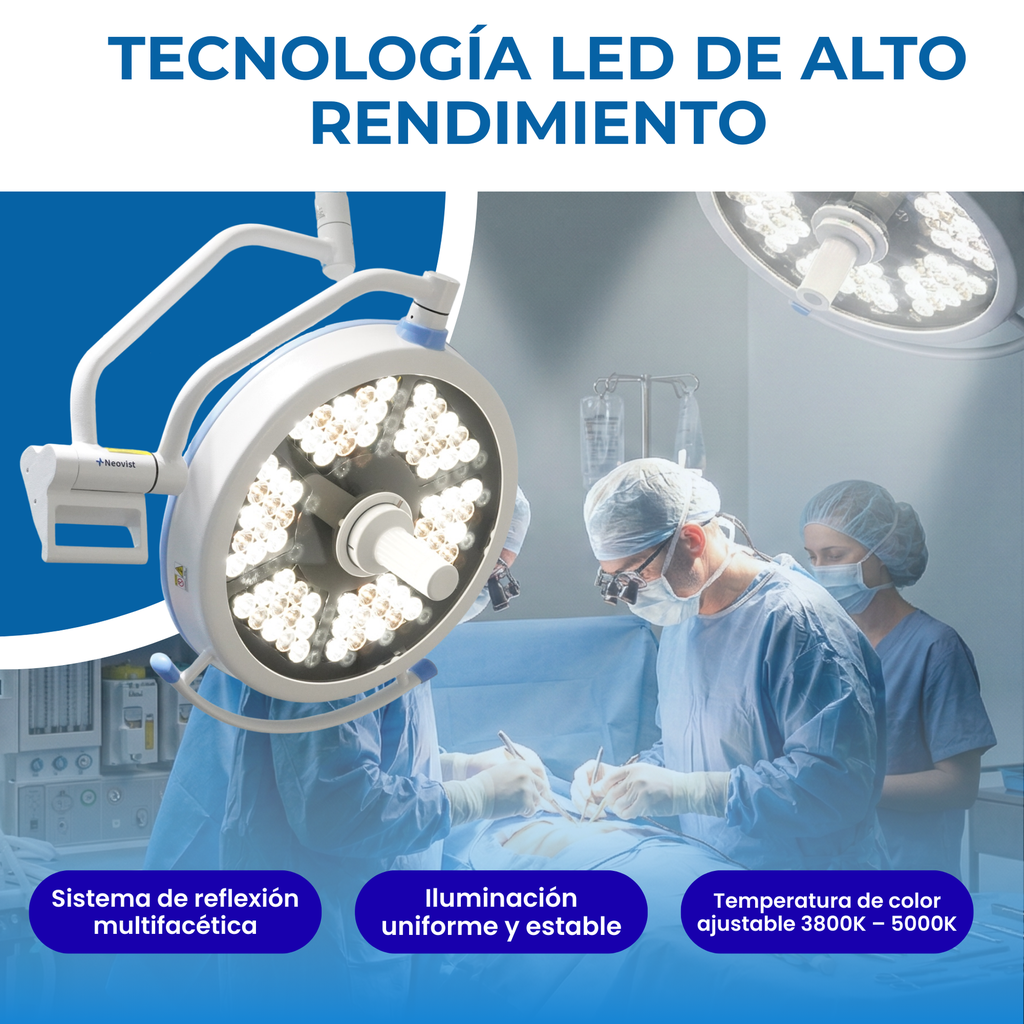 lámpara quirúrgica para instituciones de salud