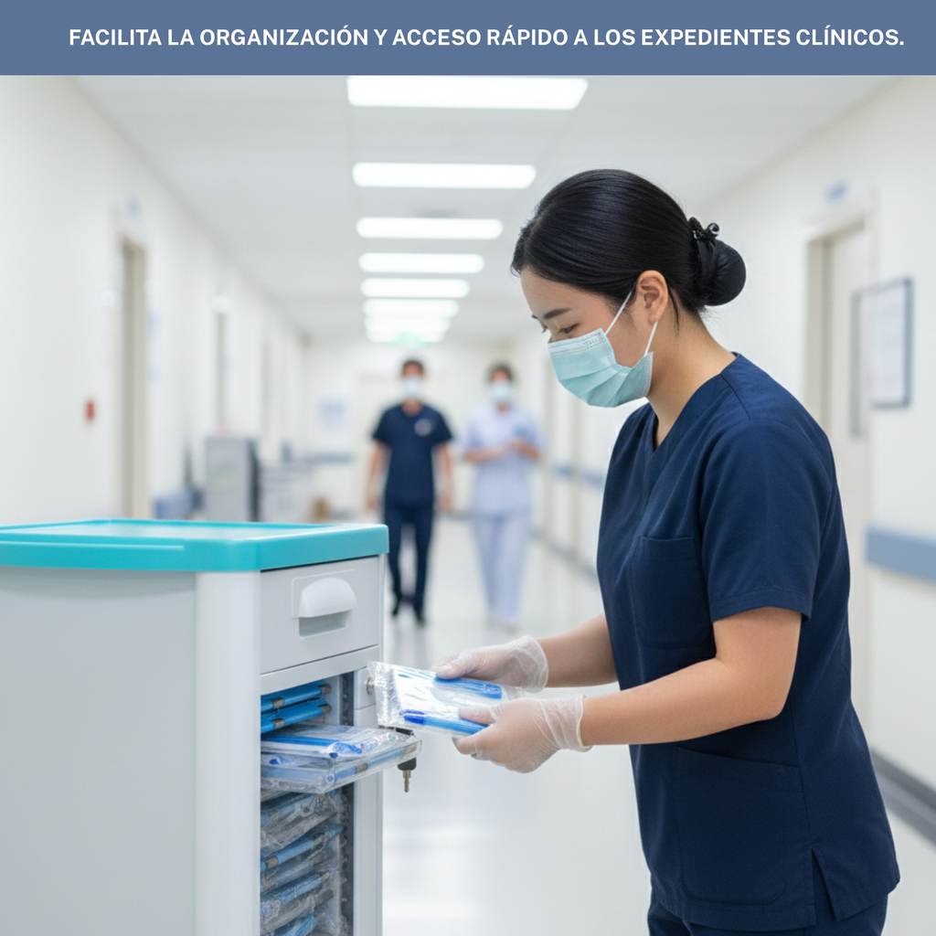 carro organizador médico con estructura reforzada