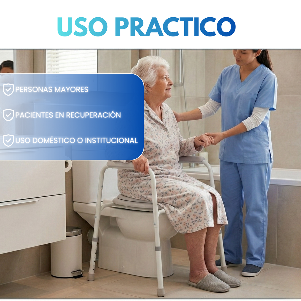 silla auxiliar para baño geriátrica