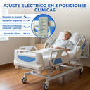 cama médica con respaldo y piernas ajustables eléctricamente