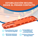 Tabla espinal naranja para traslado de pacientes politraumatizados