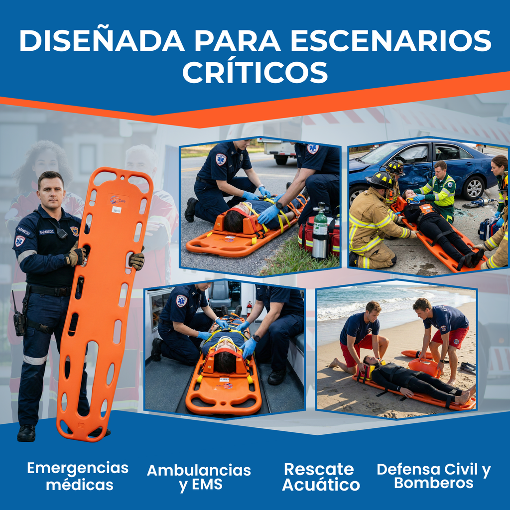 Tabla de inmovilización espinal certificada para hospitales