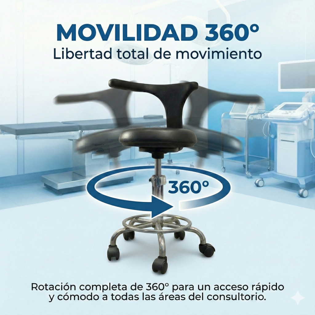 asiento para dentista con respaldo