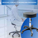 Taburete Giratorio Acolchado Sin Espaldar con Ruedas  InnCare