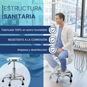 taburete hospitalario acero inoxidable giratorio