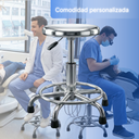 taburete laboratorio acero inoxidable resistente para uso medico