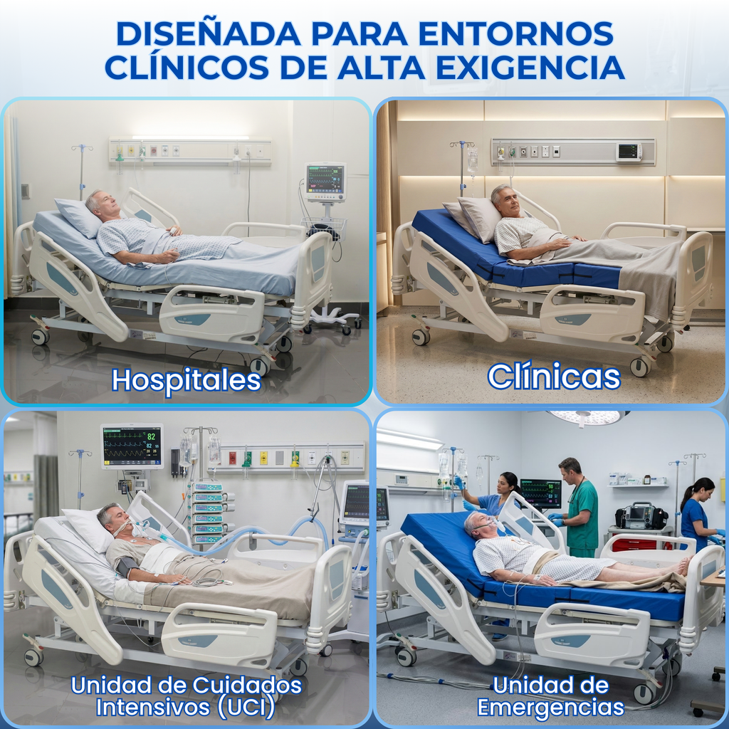 cama hospitalaria con control eléctrico