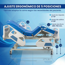 Cama médica ajustable para pacientes con sistema de manivelas