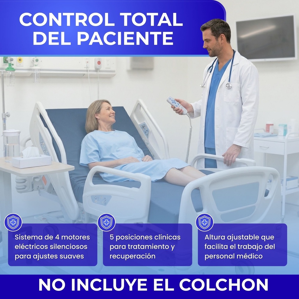 Cama Hospitalaria Electrica de 5 Posiciones Superior InnCare