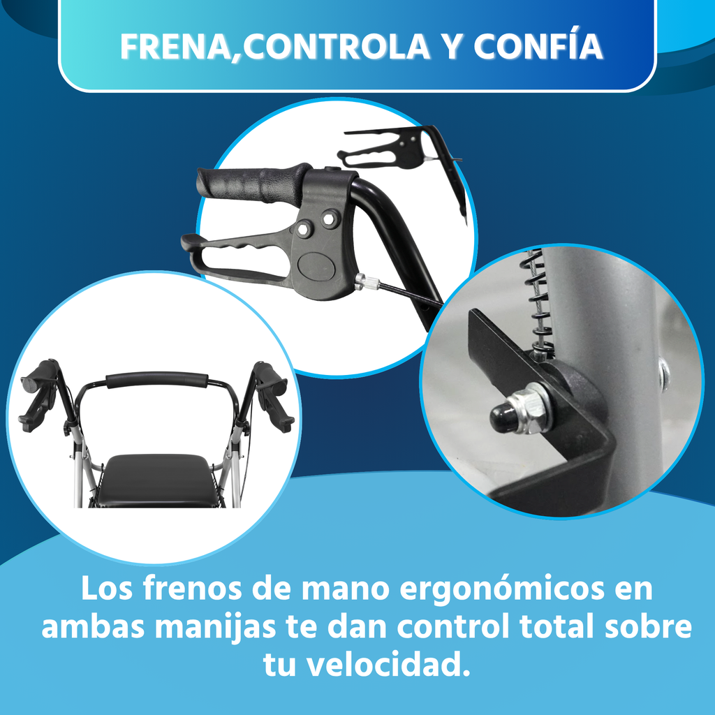 andador rollator 4 ruedas para adultos mayores