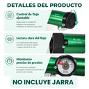 manometro oxigeno con flujometro de bolita