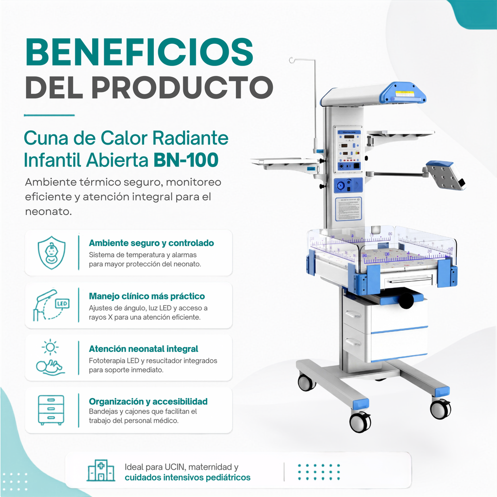 Cuna de Calor Radiante, Cuna Térmica Infantil Abierta Dizon