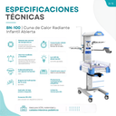 Cuna de Calor Radiante, Cuna Térmica Infantil Abierta Dizon