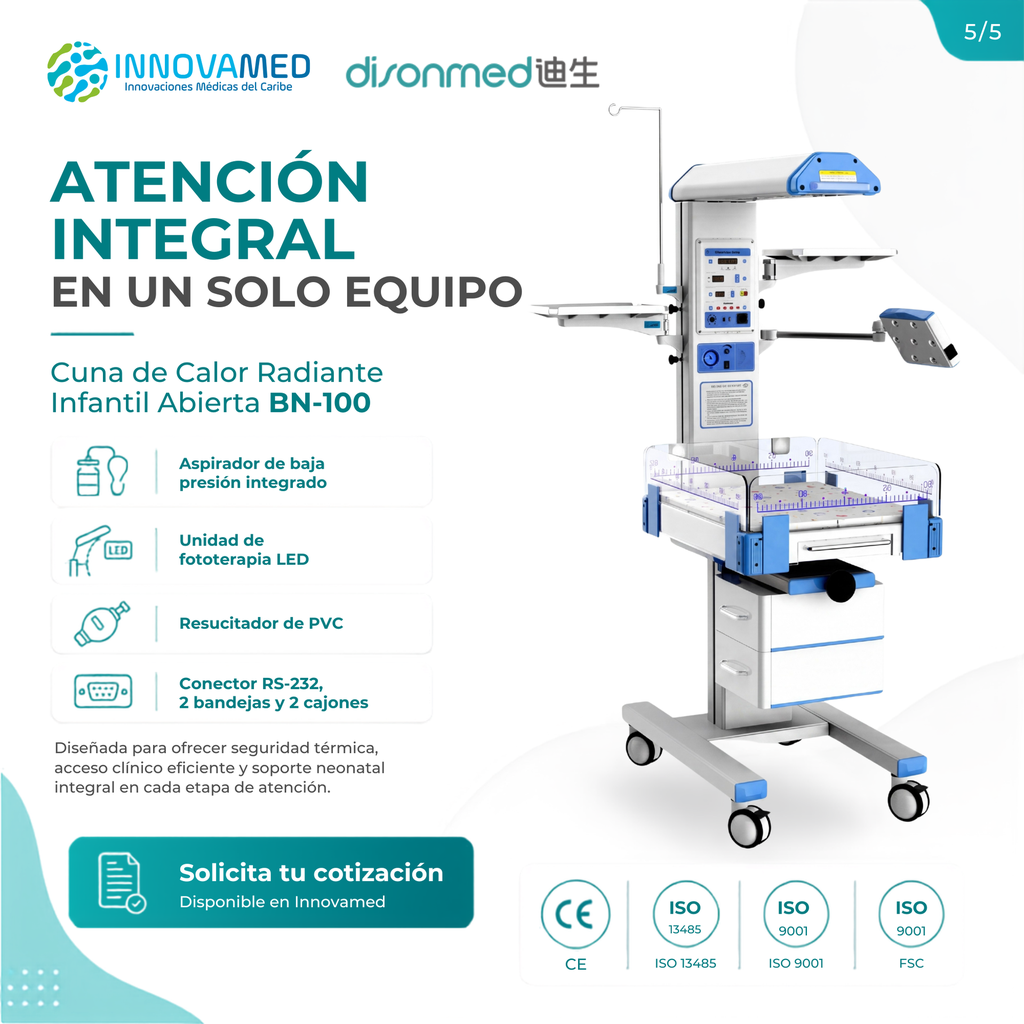 Cuna de Calor Radiante, Cuna Térmica Infantil Abierta Dizon