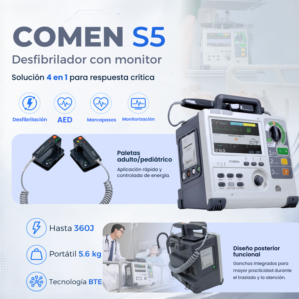Desfibrilador Con Monitor Comen