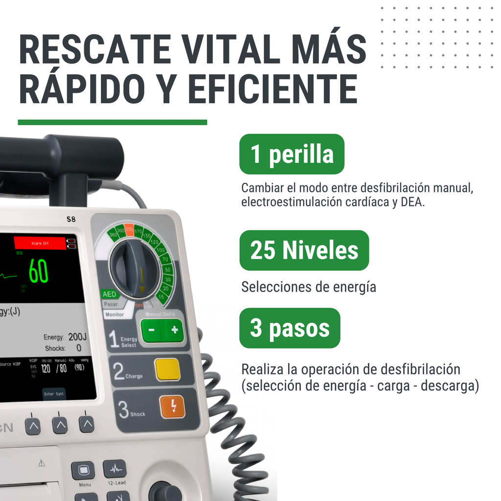 Desfibrilador Eléctrico con Configuración Estándar Comen 