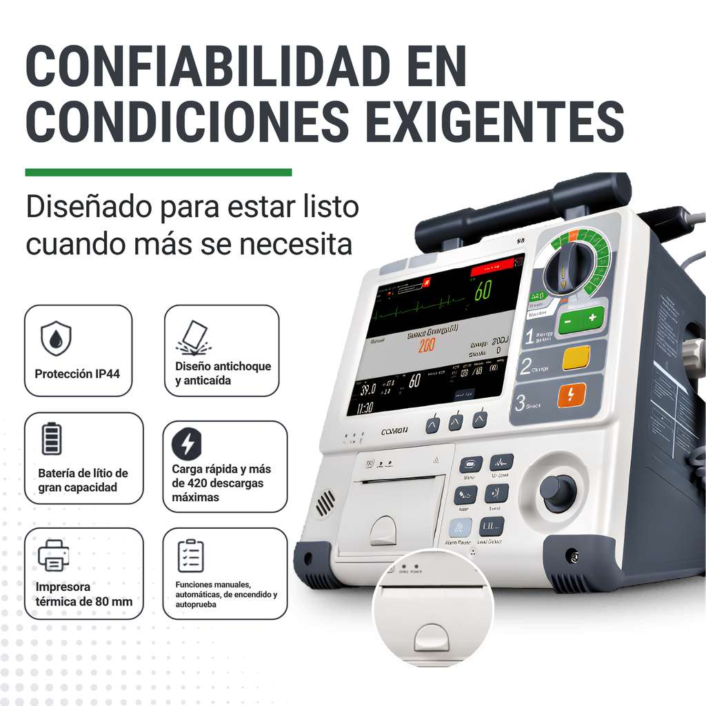 Desfibrilador Eléctrico con Configuración Estándar Comen 