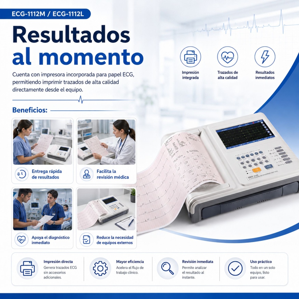 Lectura ECG precisa – Ideal para clínicas y consultorios en RD
