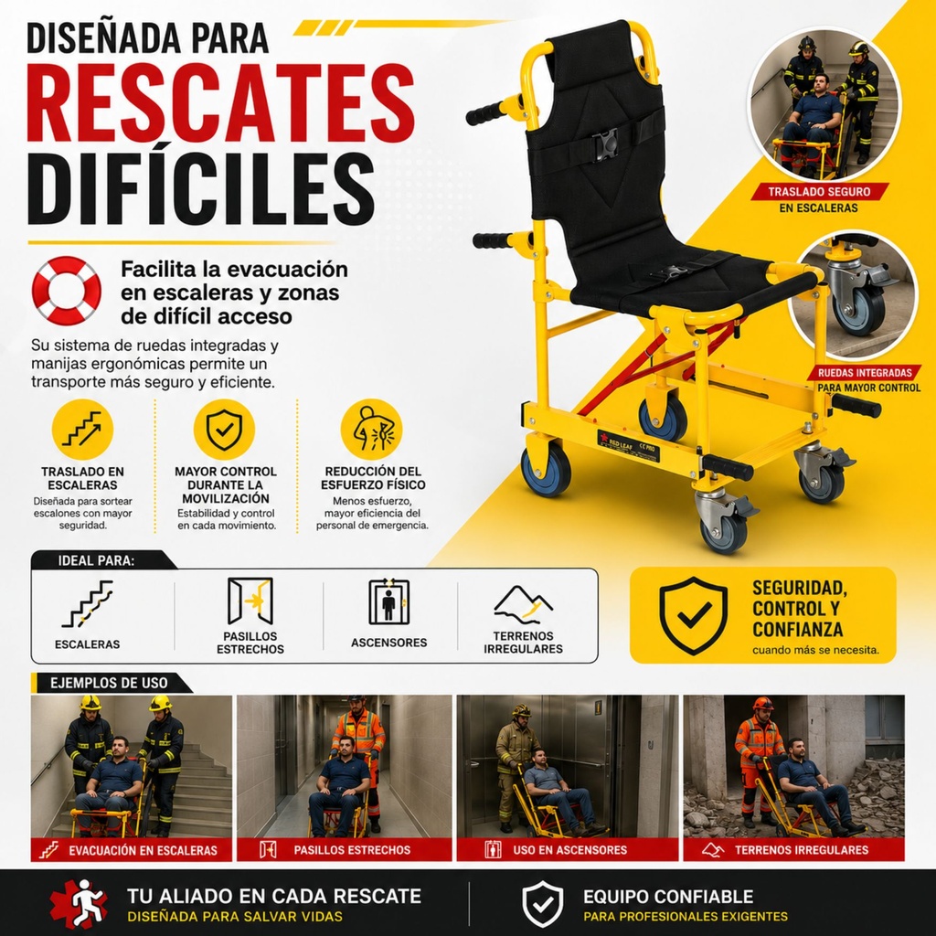 Silla de Transporte para Ambulancia Rescate 