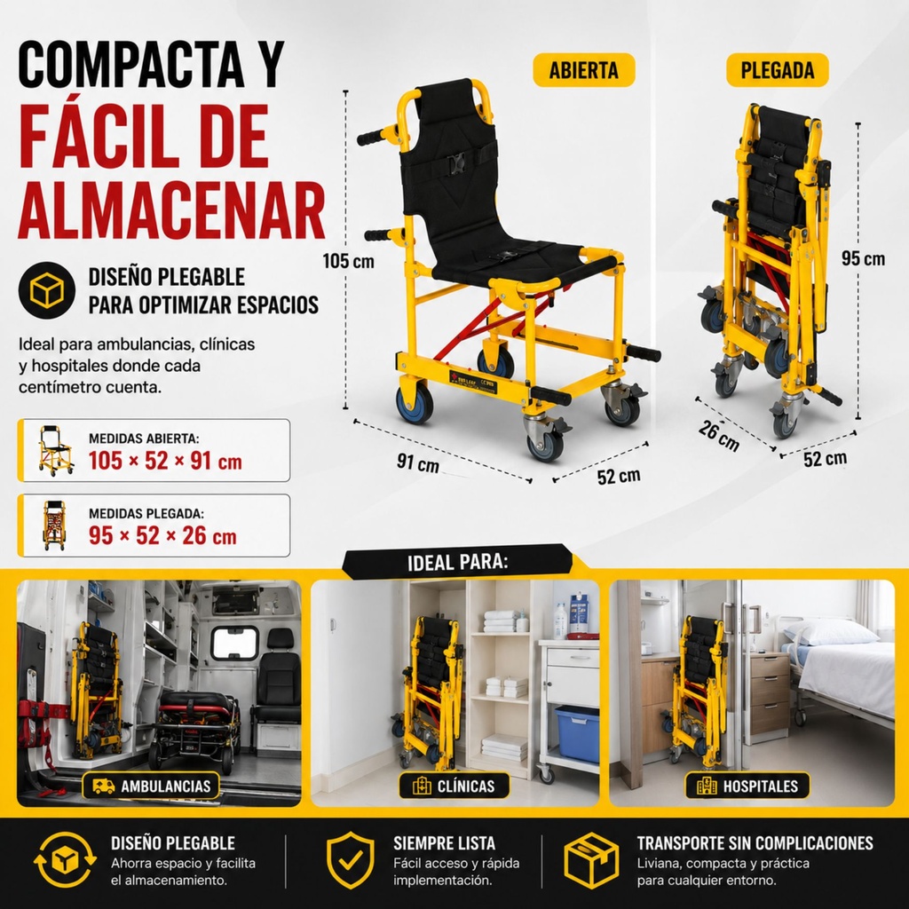 Silla de Transporte para Ambulancia Rescate 
