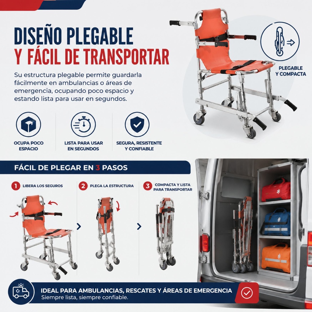 Silla de Transporte para Ambulancia Rescate 