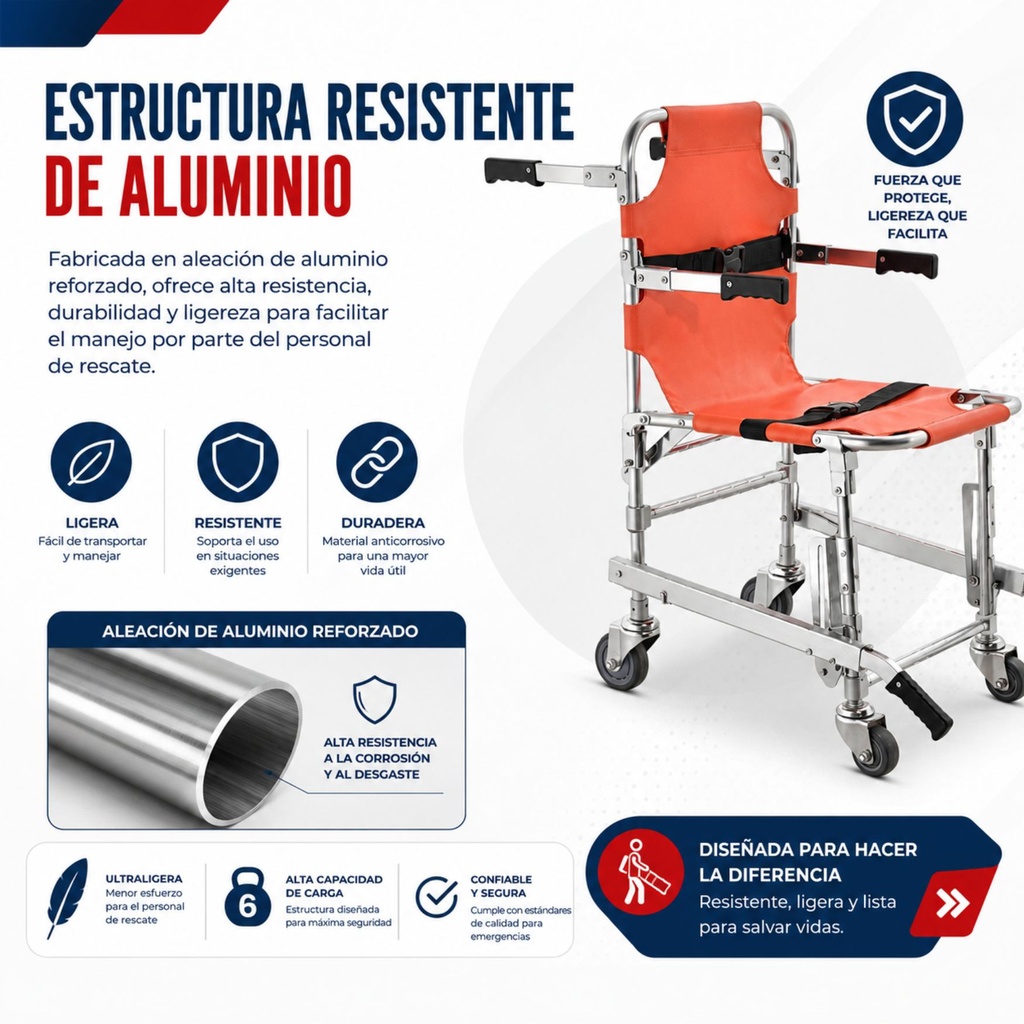 Silla de Transporte para Ambulancia Rescate 
