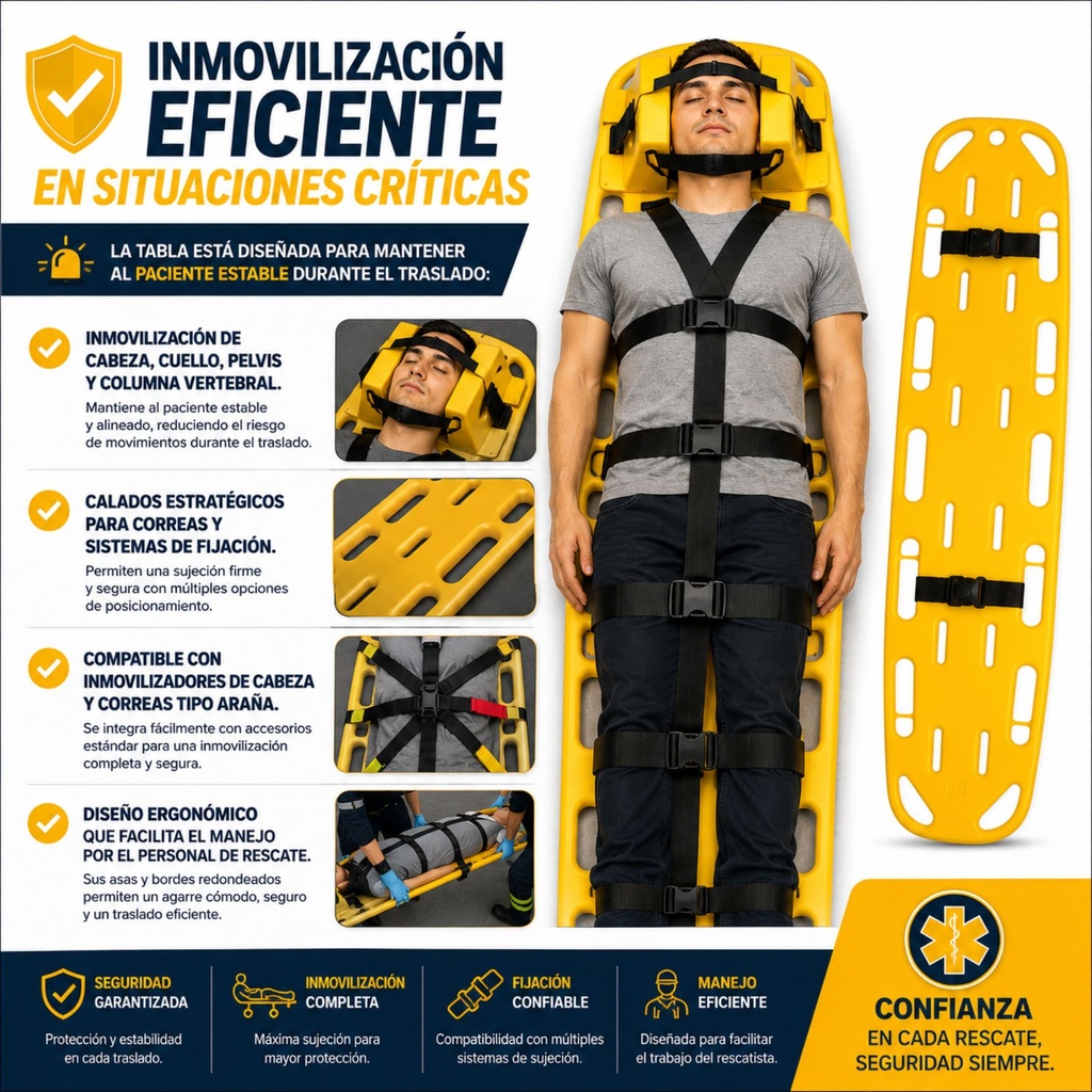 Tabla de Rescate Rigida Color Amarilla
