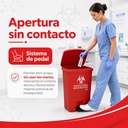 Zafacón Plástico de 30 Litro Tapa y Pedal Rojo-Negro